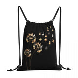 Flower Pug Dog Dandelion Drawstring Bags Gym Bag School