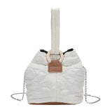 Flower Quilted Messenger Bag Chain Tote Soft Embroidered Lightweight Travel