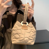 Flower Quilted Messenger Bag Chain Tote Soft Embroidered Lightweight Travel