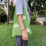 Flower Reusable Shopping Bags Portable Net Bag Fruit Vegetable Storage