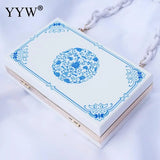 Acrylic Flower Clutch Purse Party Handbag with Chain