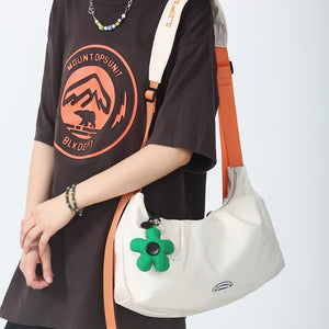 Flower Shoulder Bags for Women High Nylon Hobos Purse Sling Travel