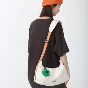 Flower Shoulder Bags for Women High Nylon Hobos Purse Sling Travel