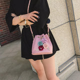 Small Crossbody Bag for Women Ladies Bucket Chain Messenger Bag