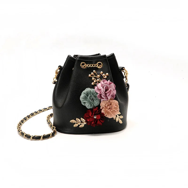 Small Crossbody Bag for Women Ladies Bucket Chain Messenger Bag