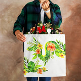 Flower Snake Women Shoulder Bag Harajuku Canvas Shopper Tote Bag