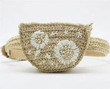 Flower Straw Waist Pack Men Women Can Be Fitted With Mobile Phone Keys Purse