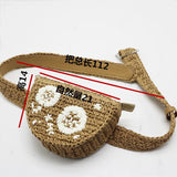 Flower Straw Waist Pack men women mobile keys purse grass bag