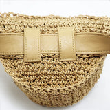 Flower Straw Waist Pack men women mobile keys purse grass bag
