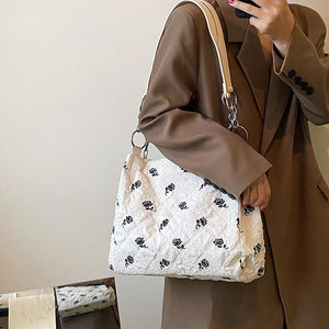 Flower Women Soft Cotton Cloth Handbag