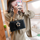 Flower Women Small Shoulder Bag Retro PU Leather Girls Hand Bags