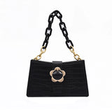 Flower Women Small Shoulder Bag Retro PU Leather Girls Hand Bags