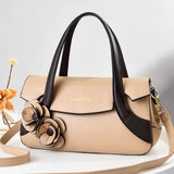 Flower Handbag Retro Large-Capacity Western Shoulder Bag