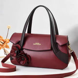 Flower Handbag Retro Large-Capacity Western Shoulder Bag