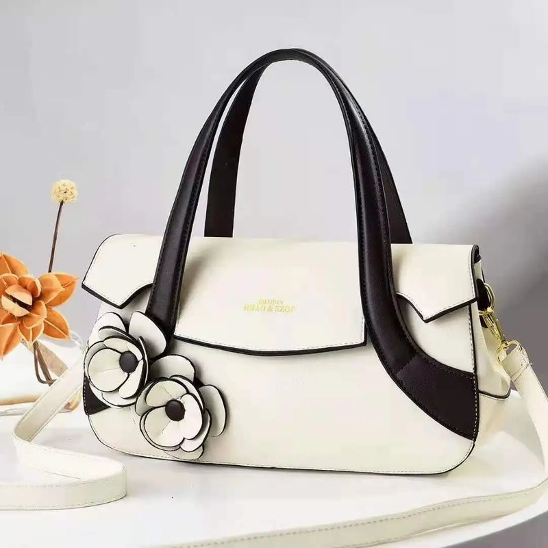 Flower Handbag Retro Large-Capacity Western Shoulder Bag