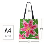 Flowers Canvas Shoulder Bag Large Capacity Reusable Casual Handbag
