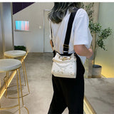 Flowers Embroidery Bucket Crossbody Bag for Women