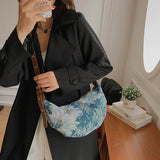Flowers Pattern Shoulder Bags for Women Casual Chains Hobos Bag