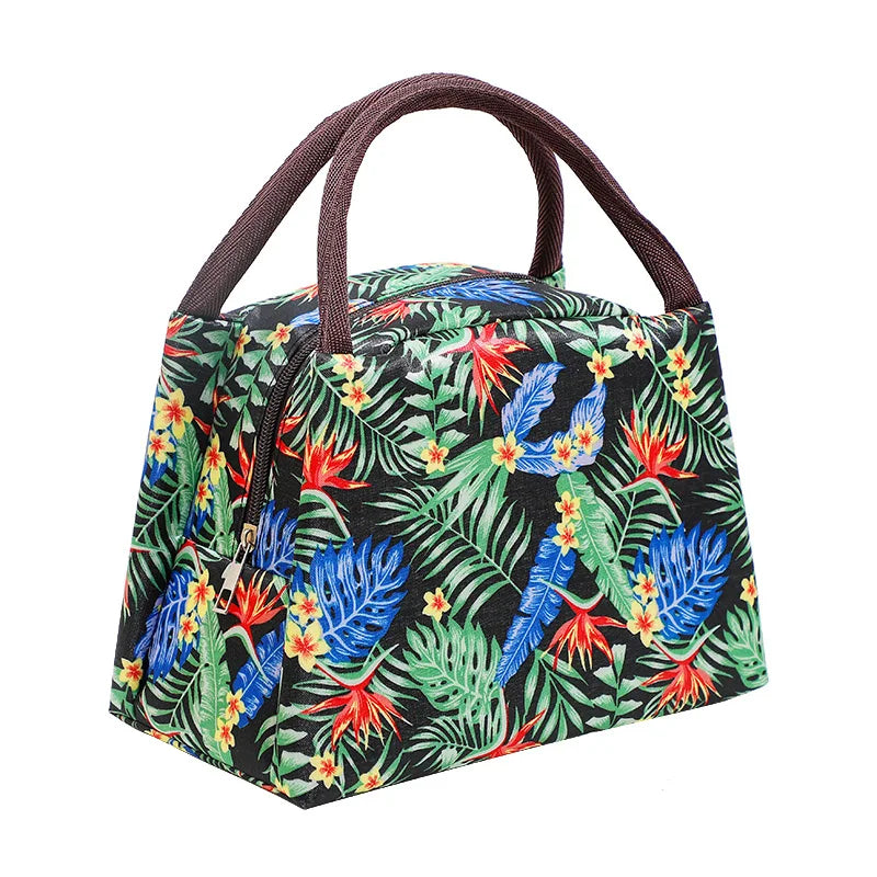 Flowers Thermal Lunch Bags for Women Kids Cooler Ice Pack Work Picnic
