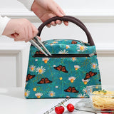 Flowers Thermal Lunch Bags for Women Kids Cooler Ice Pack Work Picnic