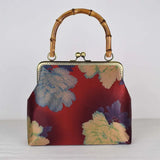 Vintage Bamboo Handbag Shell Lock Women's Purse Mother Gift Bag