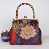 Vintage Bamboo Handbag Shell Lock Women's Purse Mother Gift Bag