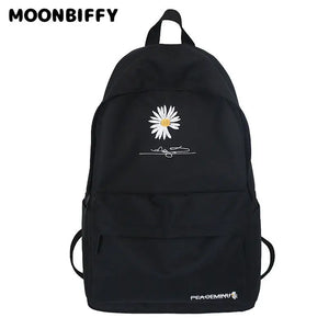 Flowers Women Backpack Teenagers School Bags Nylon Travel Bags