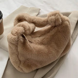 Fluffy Plush Bags For Women Handbags Tote Shoulder Messenger Bag