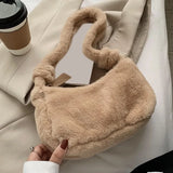 Fluffy Plush Bags For Women Handbags Tote Shoulder Messenger Bag