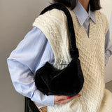 Fluffy Plush Bags For Women Handbags Tote Shoulder Messenger Bag