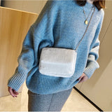 Fluffy Shoulder Bags Women Solid Crossbody Cover Flap Candy Winter Handbags