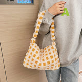 Plush Shoulder Tote Soft Zipper Small Street Travel Bags Clutches