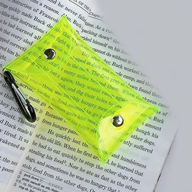 Fluorescent PVC Key Wallet Chain Ring Pouch Car Keychain