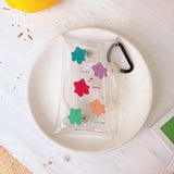 Fluorescent PVC Key Wallet Chain Ring Pouch Car Keychain