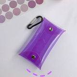 Fluorescent PVC Key Wallet Chain Ring Pouch Car Keychain