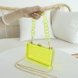 Fluorescent Green Acrylic Clutch Purse Crossbody Shoulder Bag