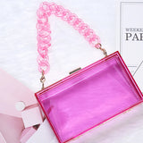 Fluorescent Green Acrylic Clutch Purse Crossbody Shoulder Bag