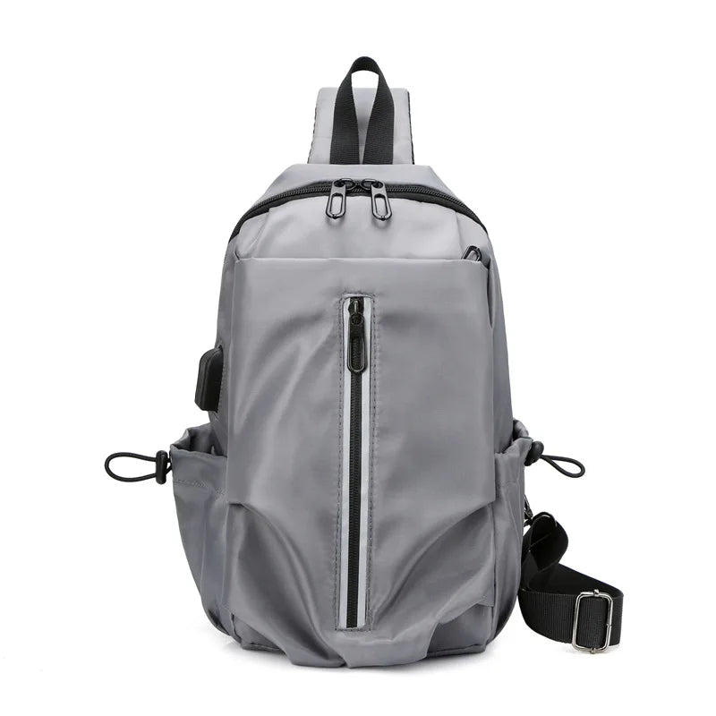 Fluorescent Strip Men's Chest Bag Oxford Business Messenger Shoulder Bag