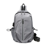 Fluorescent Strip Men's Chest Bag Oxford Business Messenger Shoulder Bag