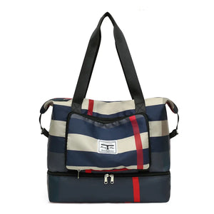 Fold Travel Duffle Bag Gym Wet Dry Separation Yoga Multifunction Handbag