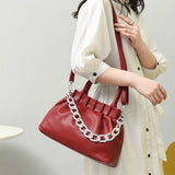 Women Shoulder Bags Lady Handbags Purse PU leather Thick chain Clouds Crossbody
