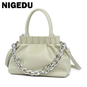 Women Shoulder Bags Lady Handbags Purse PU leather Thick chain Clouds Crossbody