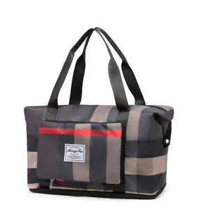 Foldable Gym Tote with Wet Dry Separation and Shoe Compartment