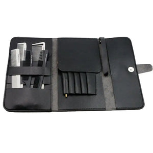 Foldable Hair Scissor Bag PU Leather Barber Tool Pouch