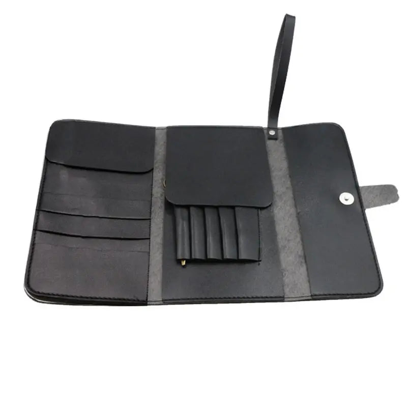 Foldable Hair Scissor Bag PU Leather Barber Tool Pouch