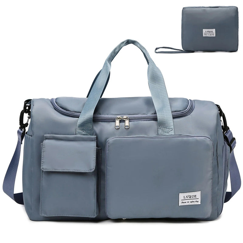 Foldable Hand Luggage Bag with Shoes Compartment for Travel