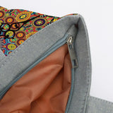 Boho Round Print Shoulder Bag Foldable Large Capacity Top-Handle Bag