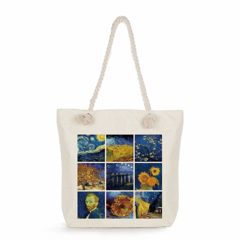 Van Gogh Oil Painting Tote Bag High Capacity Casual Women Shopping Bag
