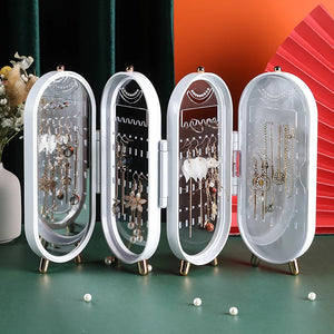 Foldable Jewelry Storage Box Retro Screen Organizer