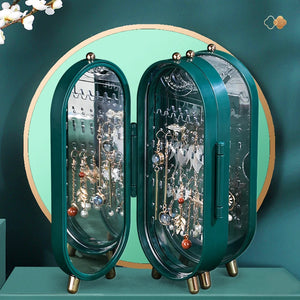 Foldable Jewelry Storage Box Retro Screen Organizer